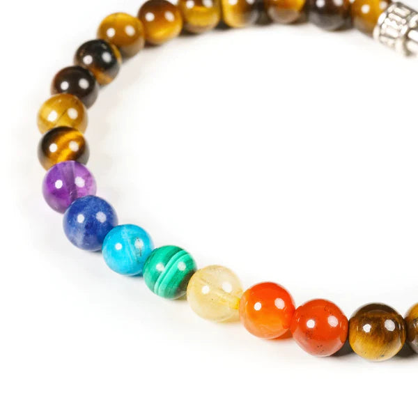 Bracelet 7 chakras œil de tigre - PROTECTION