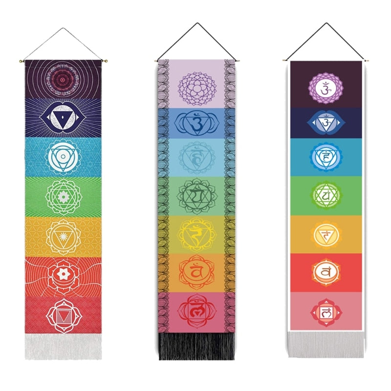 Décoration Murale "7 Chakras" en Coton