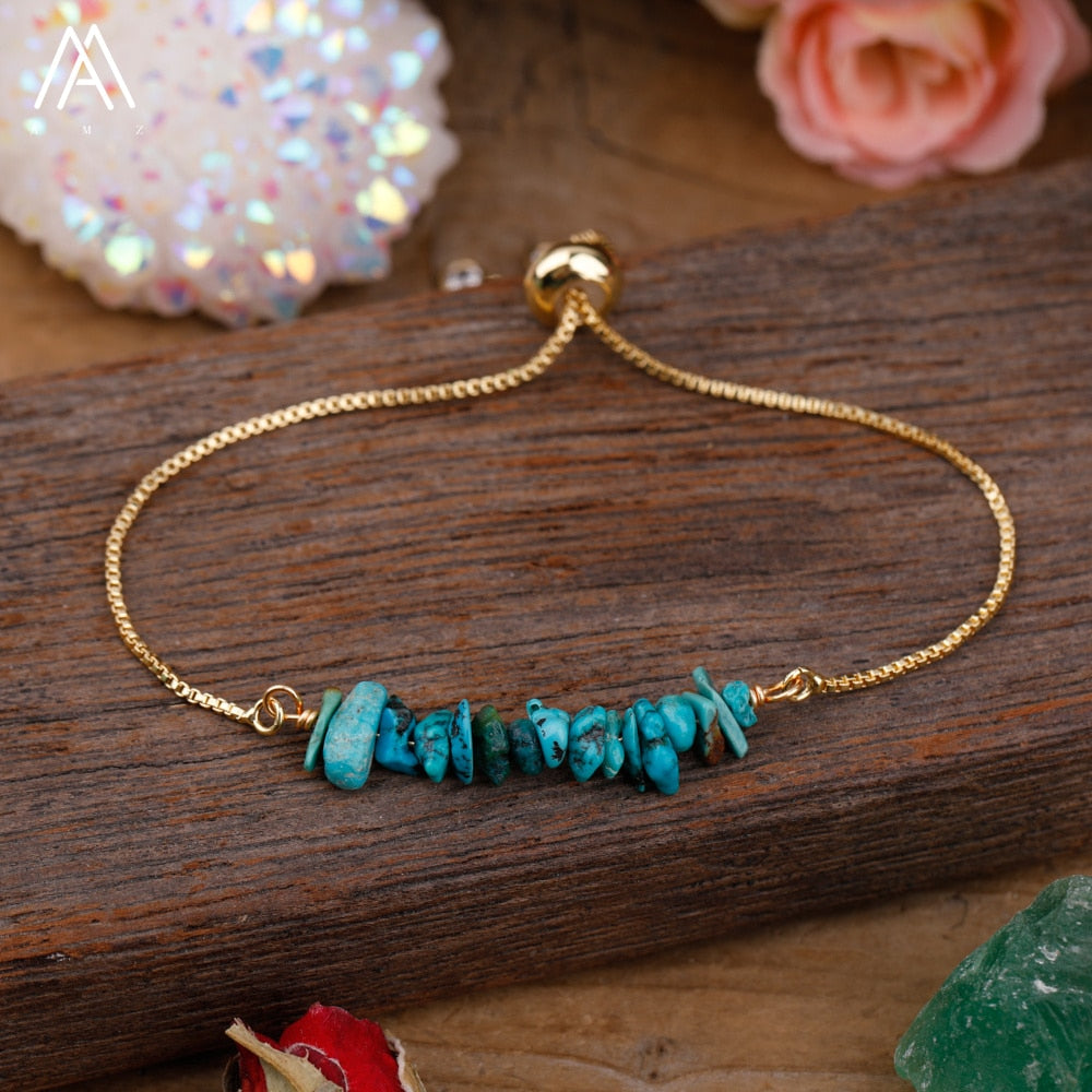 Bracelet Fin en Pierres Irrégulières Naturelles