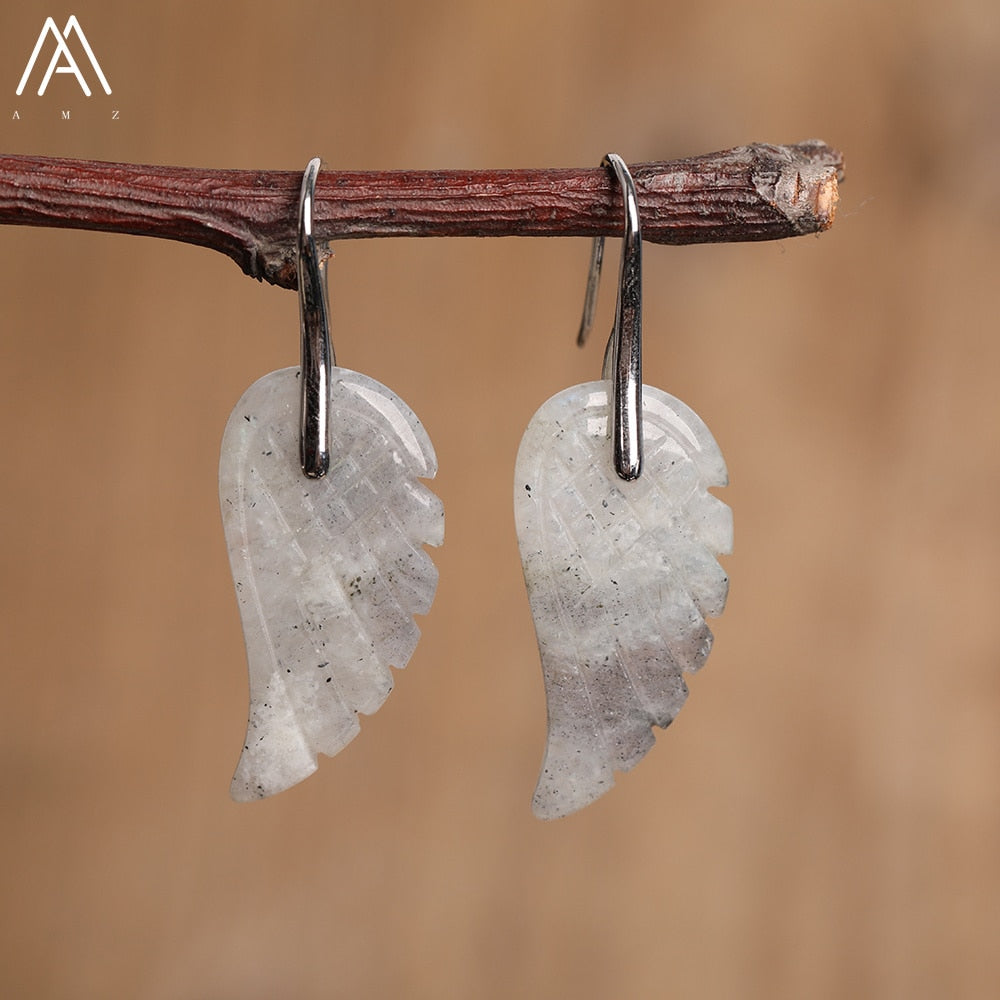 Boucles d'Oreilles "Aile d'Ange" en Pierres Naturelles