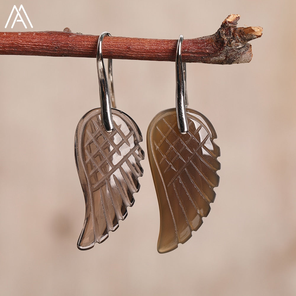 Boucles d'Oreilles "Aile d'Ange" en Pierres Naturelles