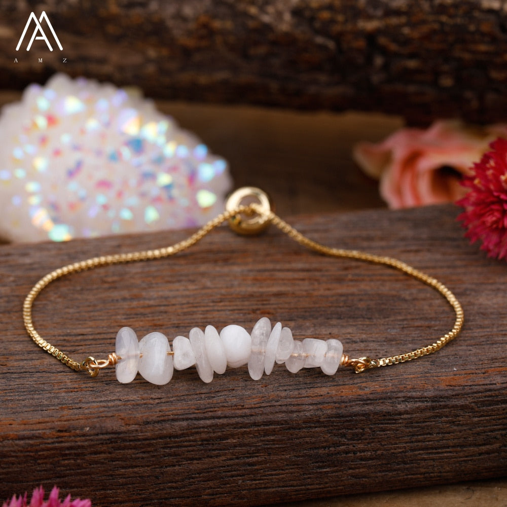 Bracelet Fin en Pierres Irrégulières Naturelles