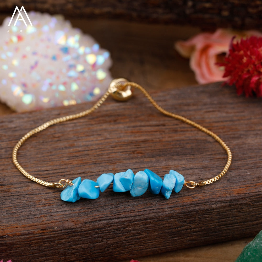 Bracelet Fin en Pierres Irrégulières Naturelles