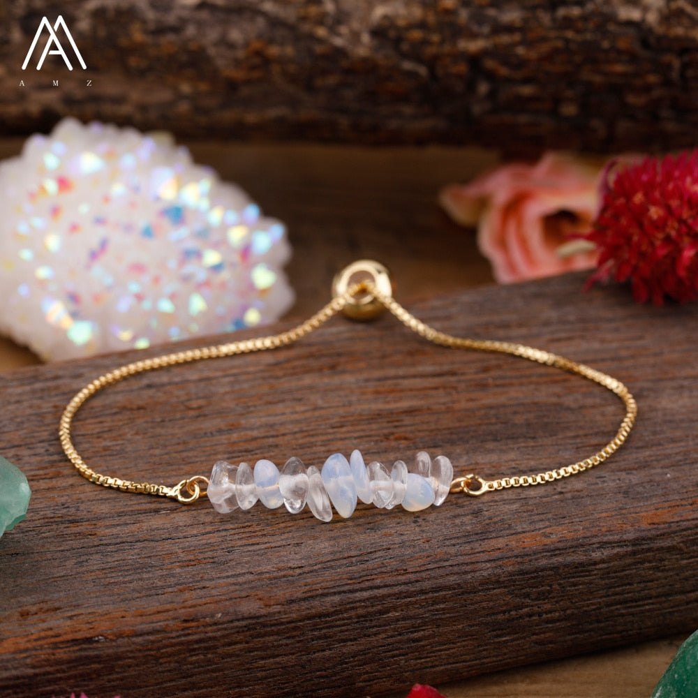 Bracelet Fin en Pierres Irrégulières Naturelles