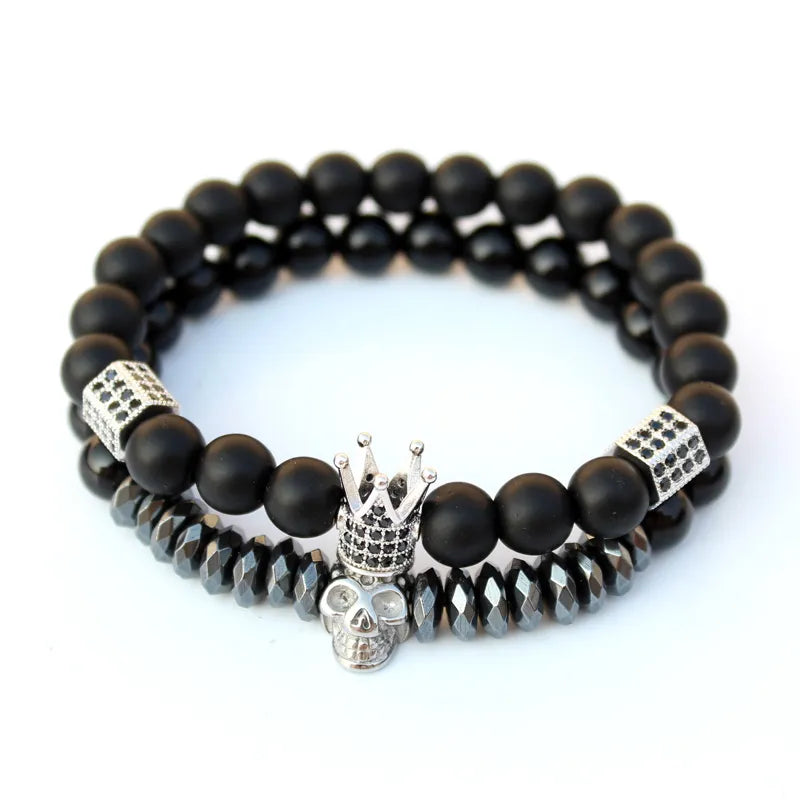 Bracelet de force pour homme Hematite - Titane