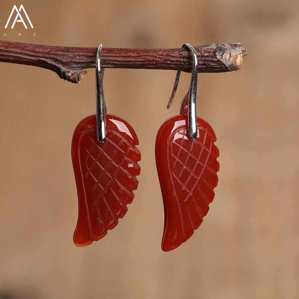 Boucles d'Oreilles "Aile d'Ange" en Pierres Naturelles