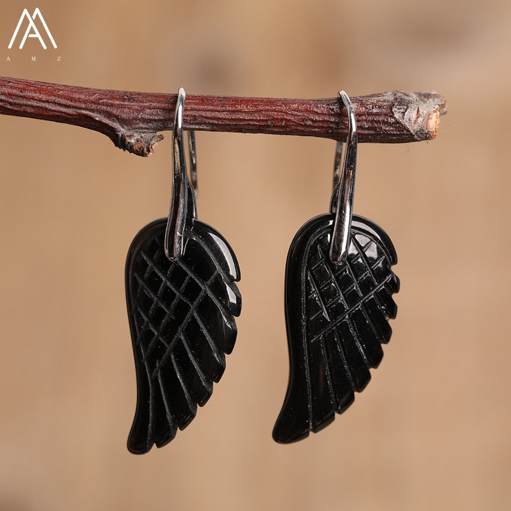 Boucles d'Oreilles "Aile d'Ange" en Pierres Naturelles