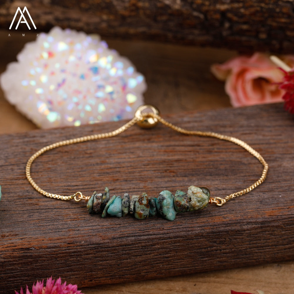 Bracelet Fin en Pierres Irrégulières Naturelles