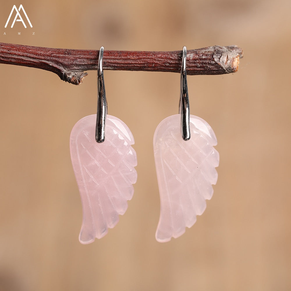 Boucles d'Oreilles "Aile d'Ange" en Pierres Naturelles