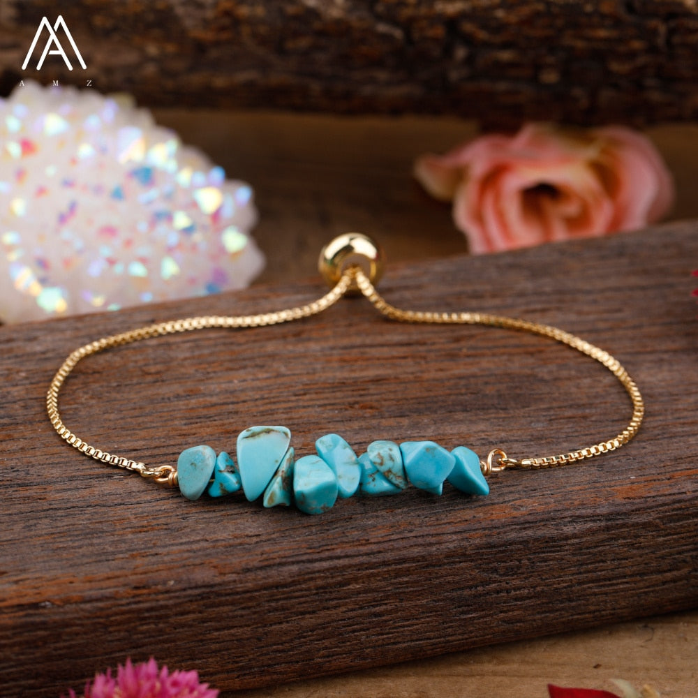 Bracelet Fin en Pierres Irrégulières Naturelles