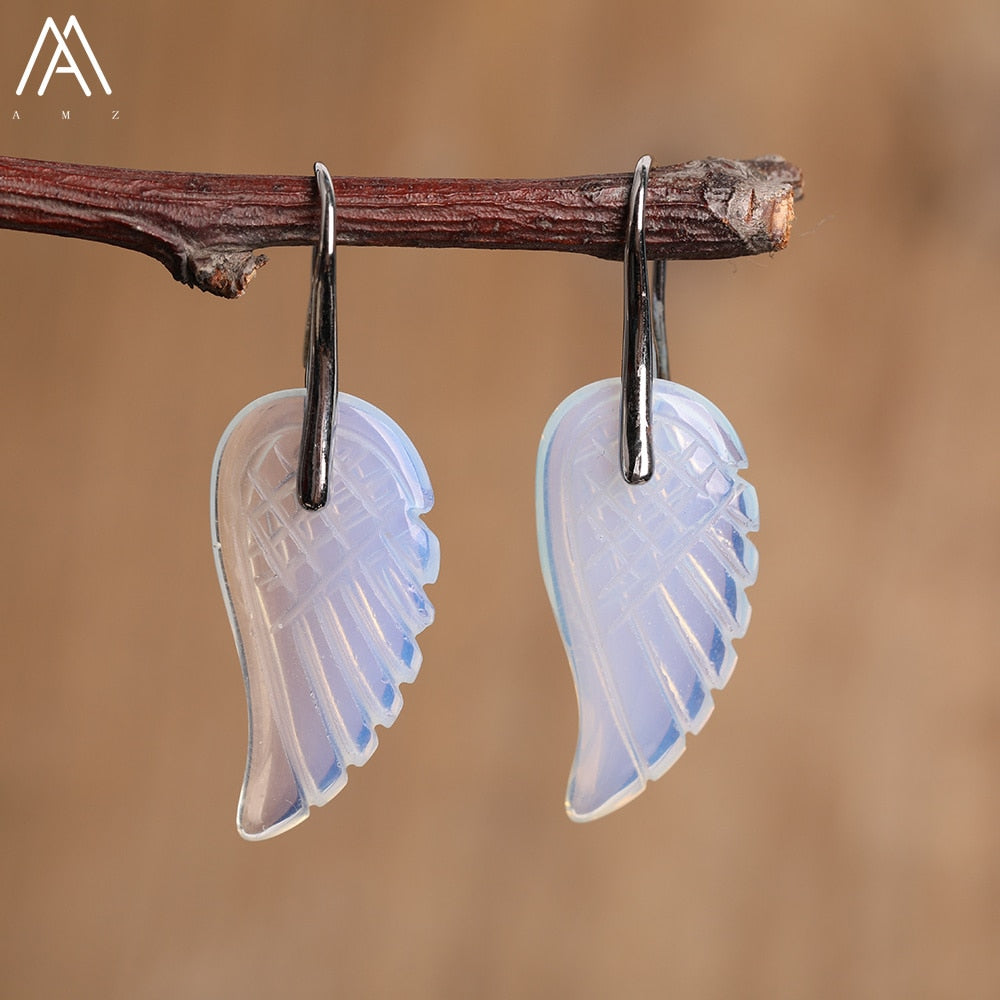 Boucles d'Oreilles "Aile d'Ange" en Pierres Naturelles