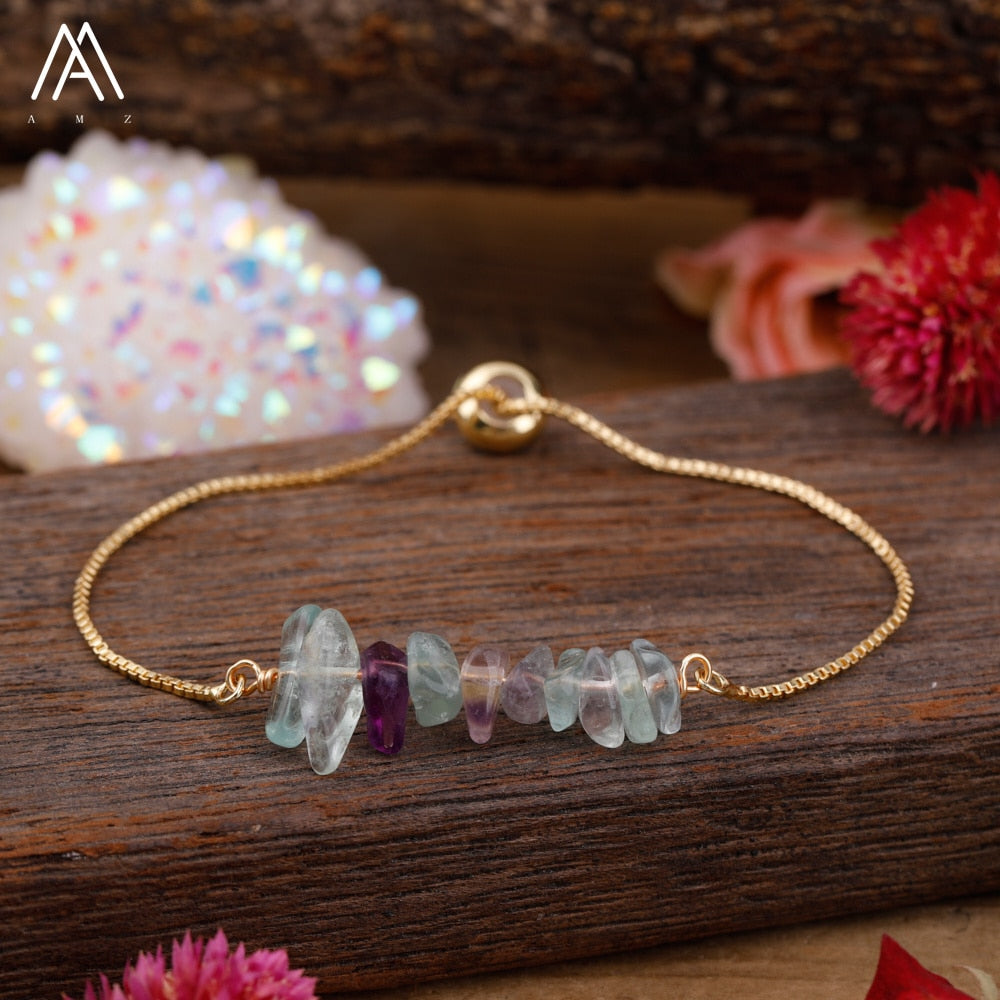 Bracelet Fin en Pierres Irrégulières Naturelles