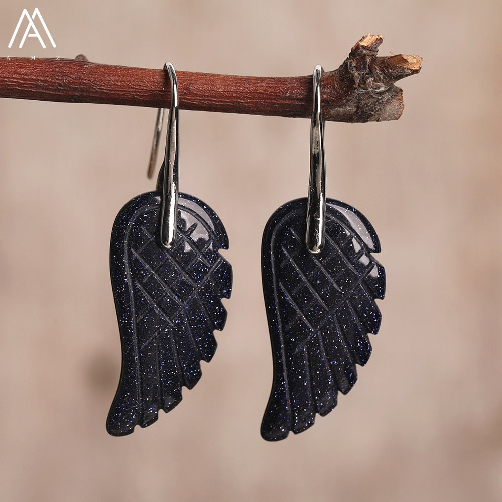 Boucles d'Oreilles "Aile d'Ange" en Pierres Naturelles