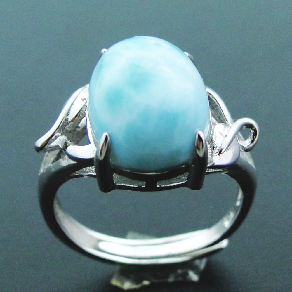 Bague Ajustable "Océan" en Larimar