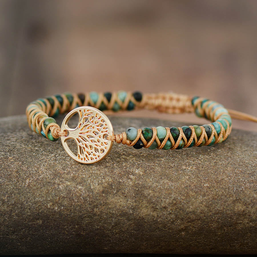 Bracelet "Vie Éternelle" en Turquoise Africaine