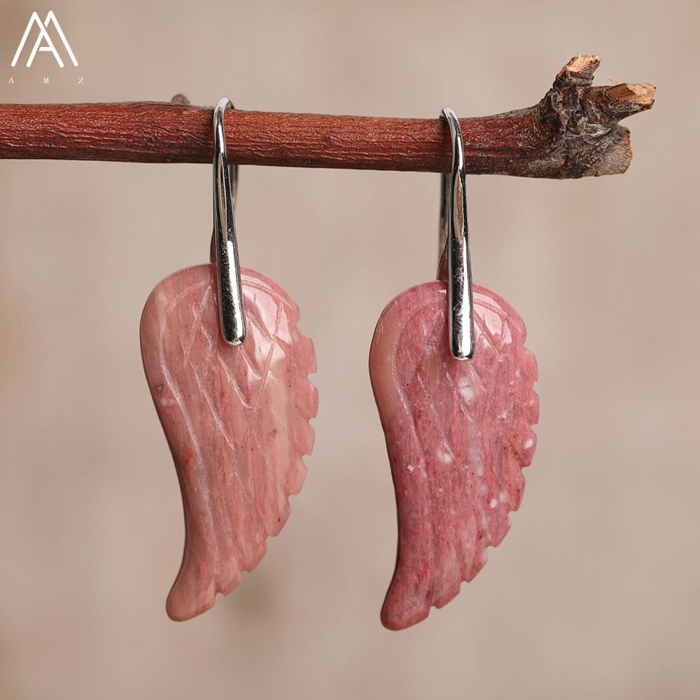 Boucles d'Oreilles "Aile d'Ange" en Pierres Naturelles