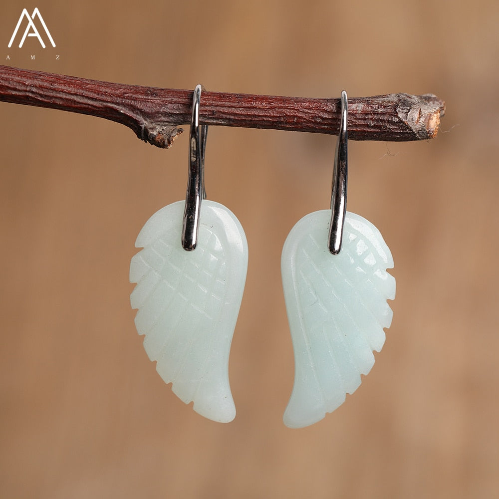 Boucles d'Oreilles "Aile d'Ange" en Pierres Naturelles