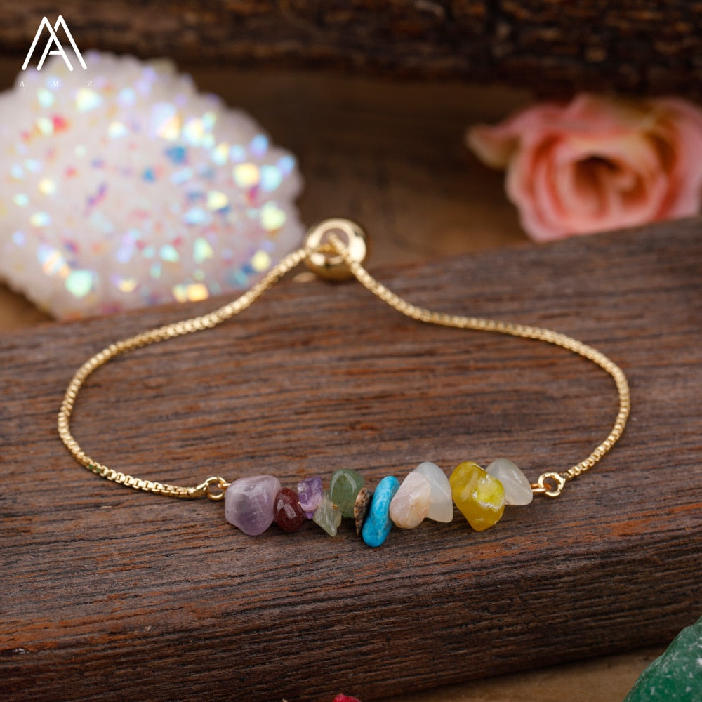 Bracelet Fin en Pierres Irrégulières Naturelles