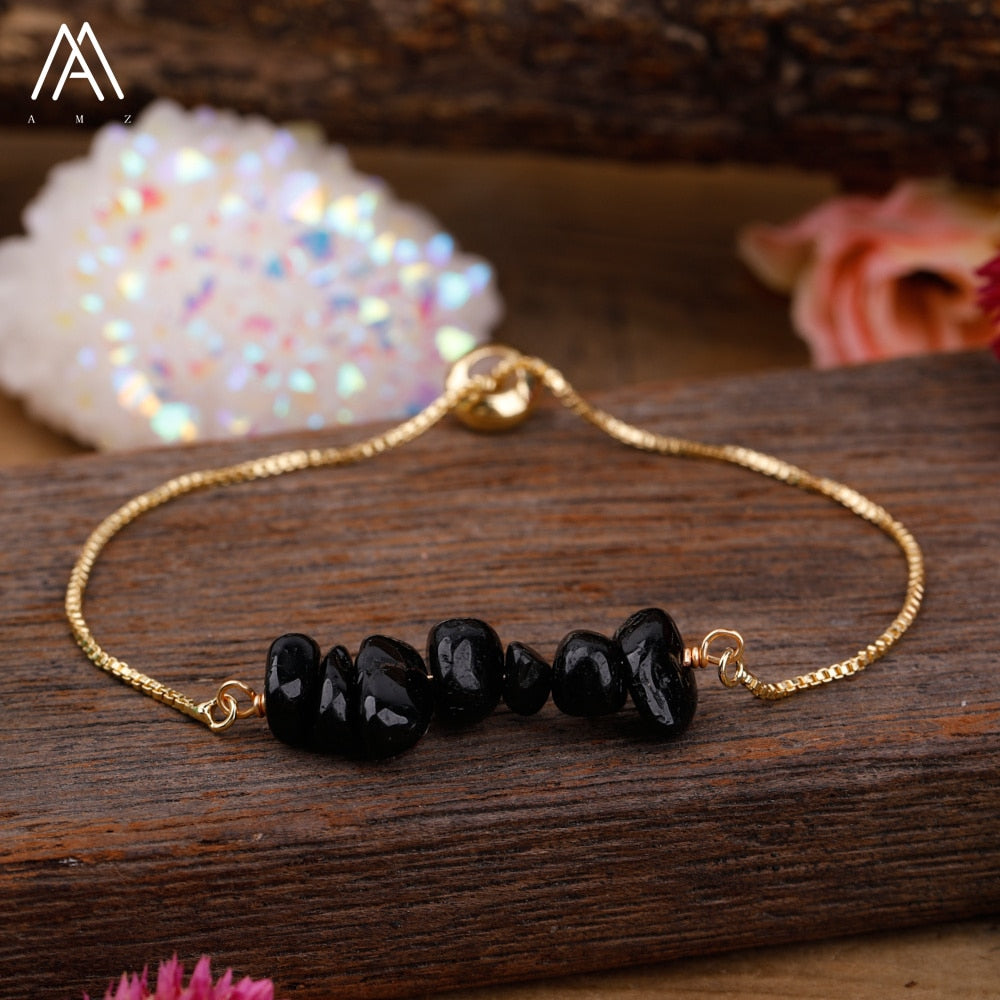Bracelet Fin en Pierres Irrégulières Naturelles