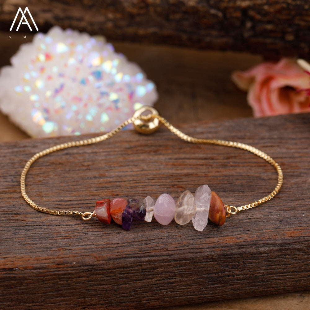 Bracelet Fin en Pierres Irrégulières Naturelles