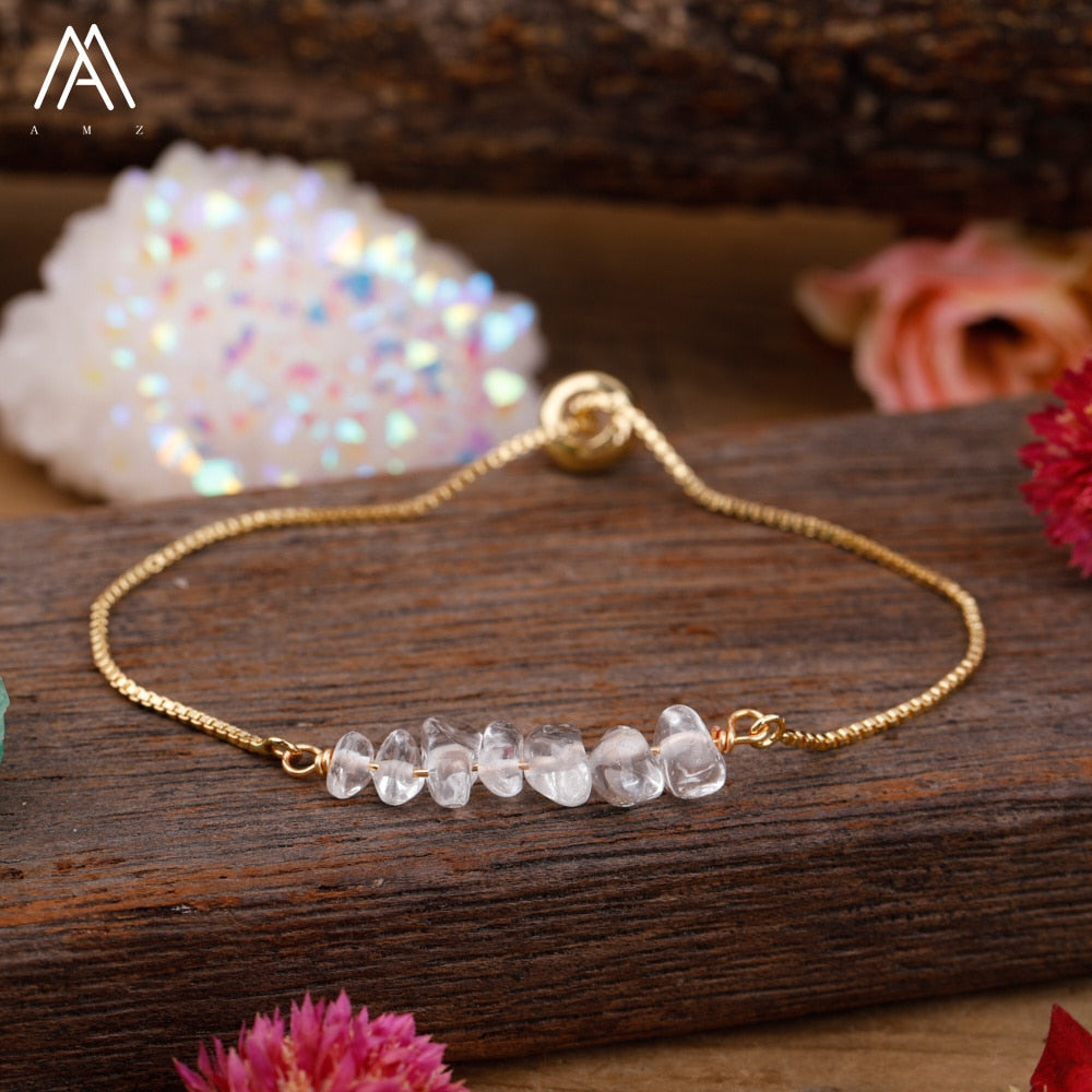 Bracelet Fin en Pierres Irrégulières Naturelles