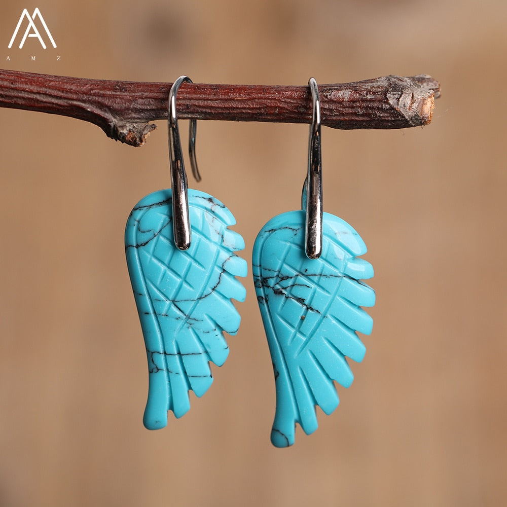 Boucles d'Oreilles "Aile d'Ange" en Pierres Naturelles