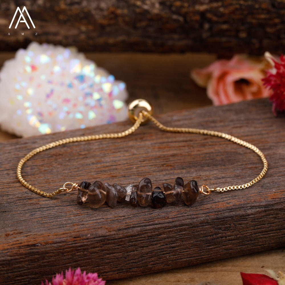 Bracelet Fin en Pierres Irrégulières Naturelles