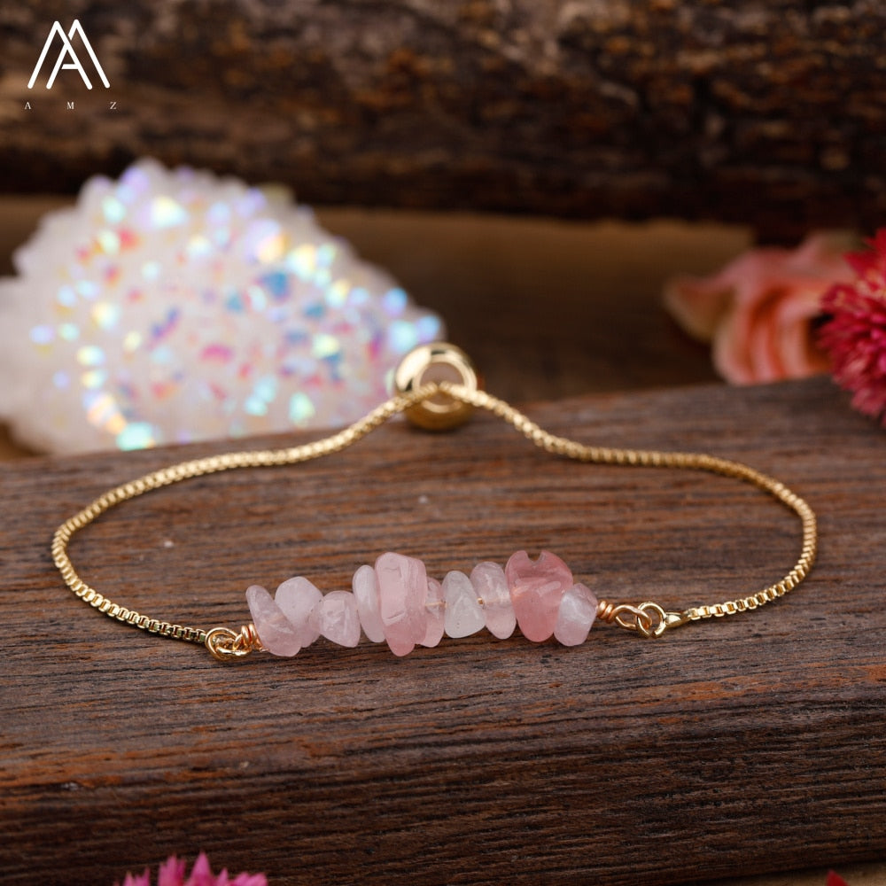 Bracelet Fin en Pierres Irrégulières Naturelles