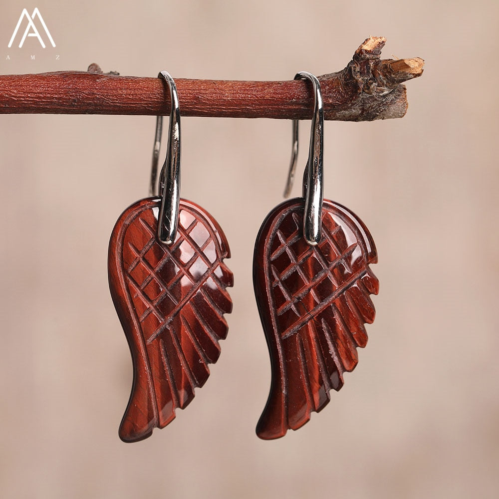 Boucles d'Oreilles "Aile d'Ange" en Pierres Naturelles
