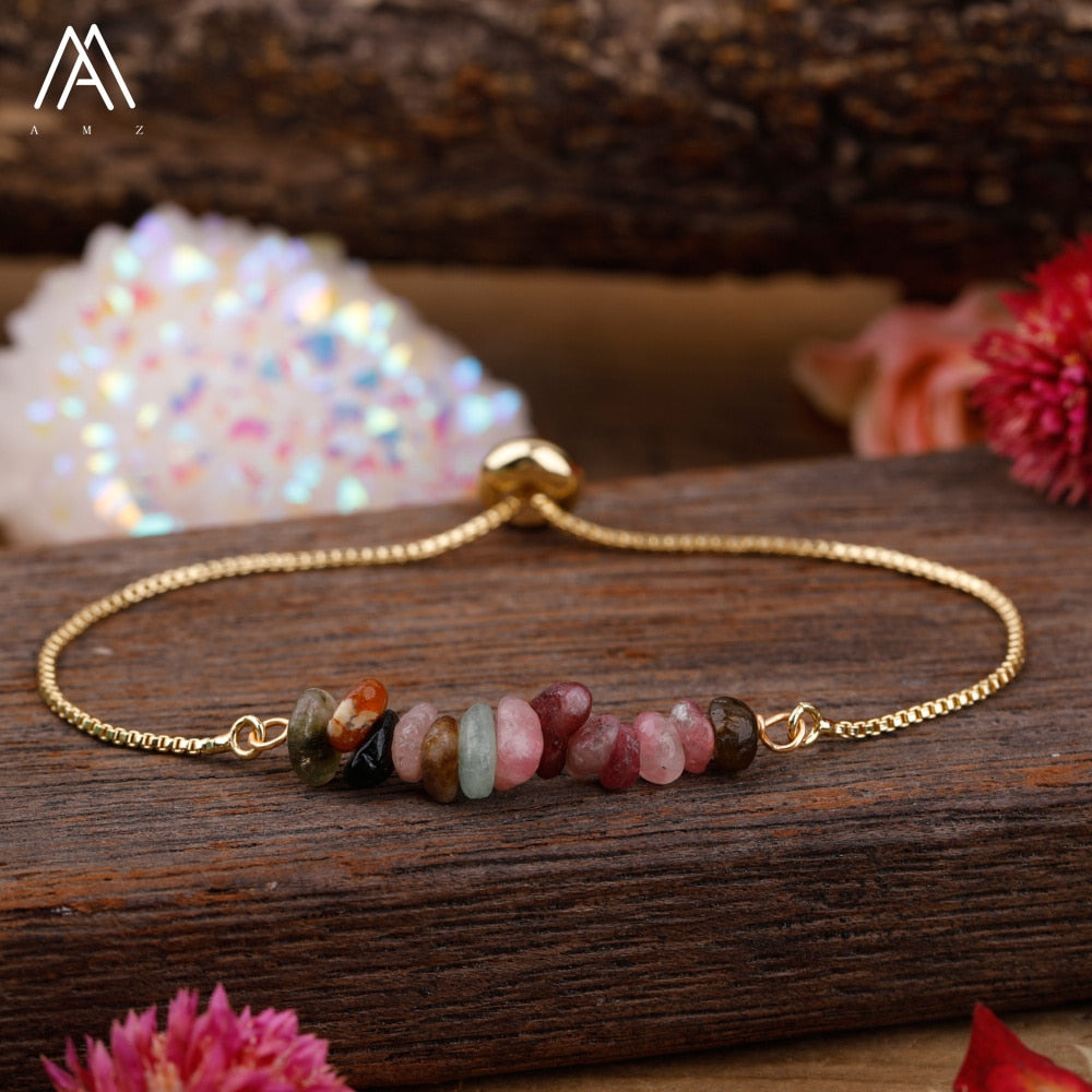 Bracelet Fin en Pierres Irrégulières Naturelles