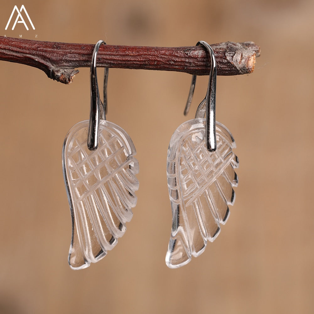 Boucles d'Oreilles "Aile d'Ange" en Pierres Naturelles
