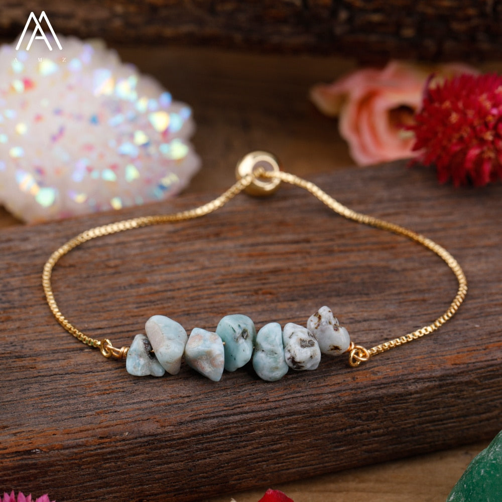 Bracelet Fin en Pierres Irrégulières Naturelles