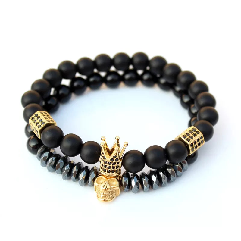 Bracelet de force pour homme Hematite - Titane