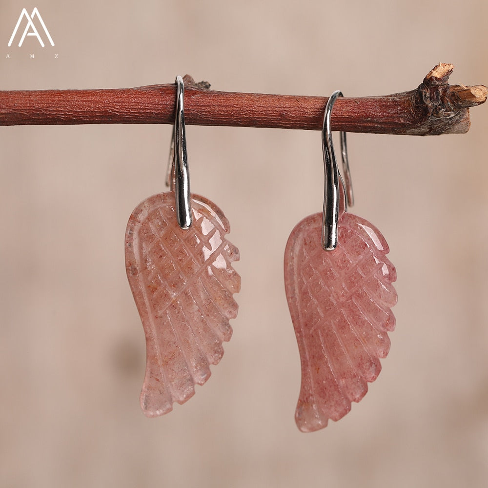 Boucles d'Oreilles "Aile d'Ange" en Pierres Naturelles