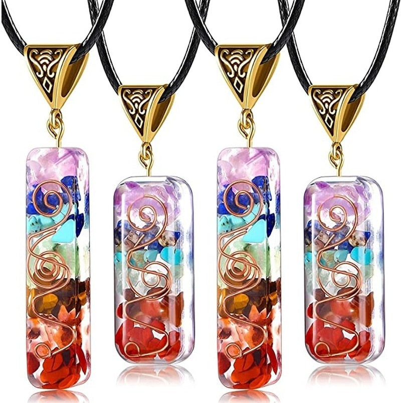 Pendentif Orgonite "Harmonie des 7 Chakras"