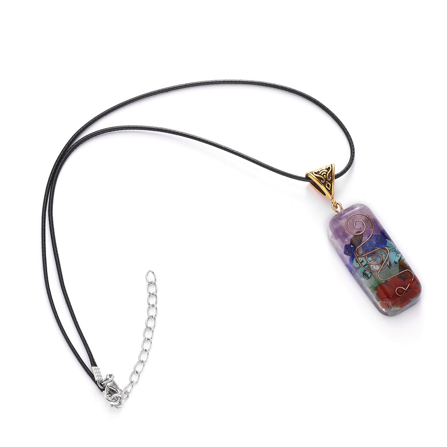 Pendentif Orgonite "Harmonie des 7 Chakras"