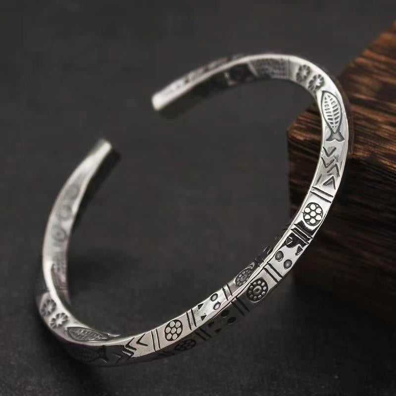 Bracelet manchette unisexe, type jonc torsadé