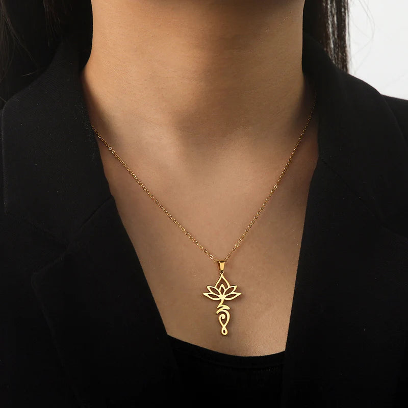 Pendentif Unalome Lotus Sacré