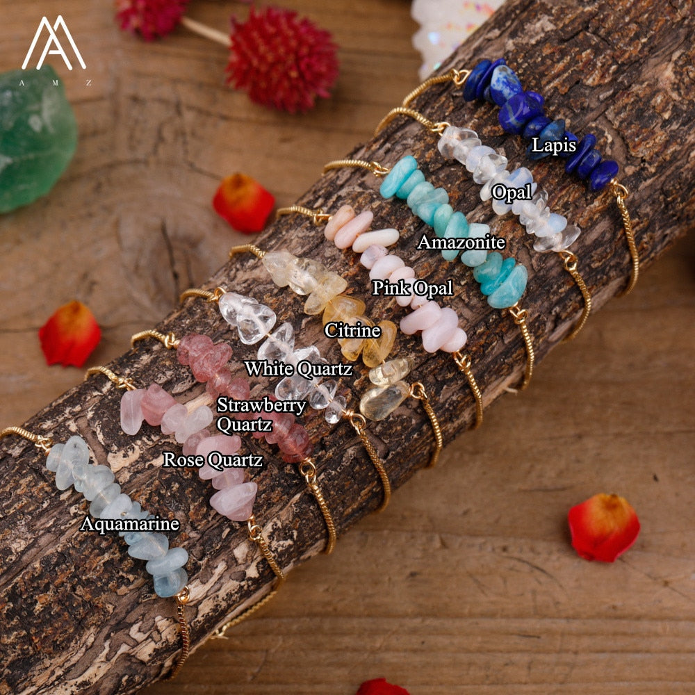 Bracelet Fin en Pierres Irrégulières Naturelles