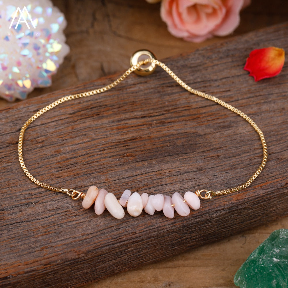Bracelet Fin en Pierres Irrégulières Naturelles