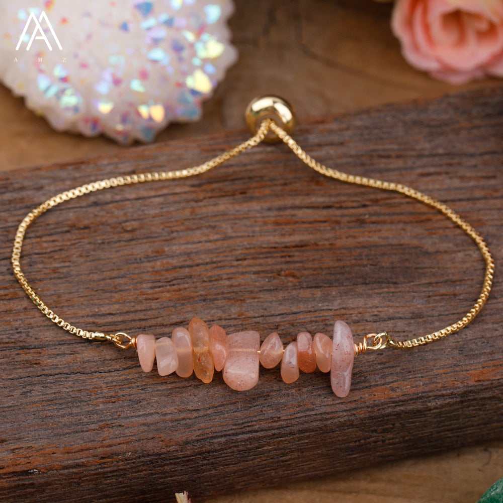 Bracelet Fin en Pierres Irrégulières Naturelles