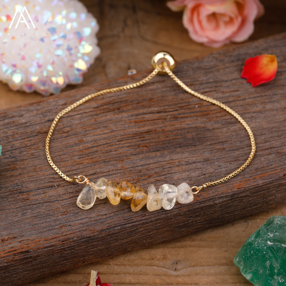 Bracelet Fin en Pierres Irrégulières Naturelles