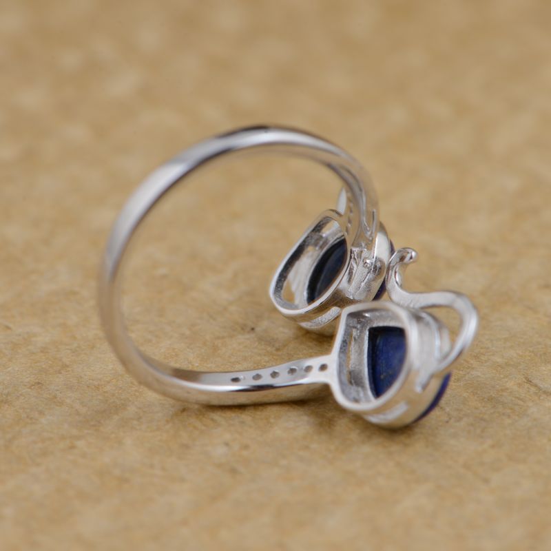 Bague Ajustable "Chat" en Lapis Lazuli